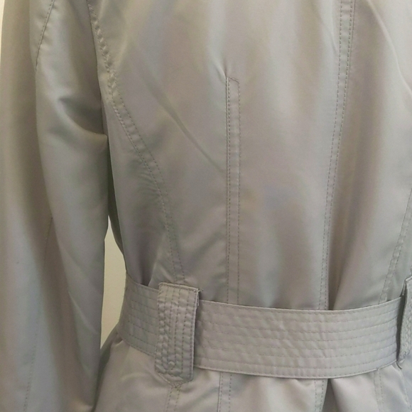 New York YOKI Collection Silver Gray Trench Coat - Size M - Picture 10 of 14